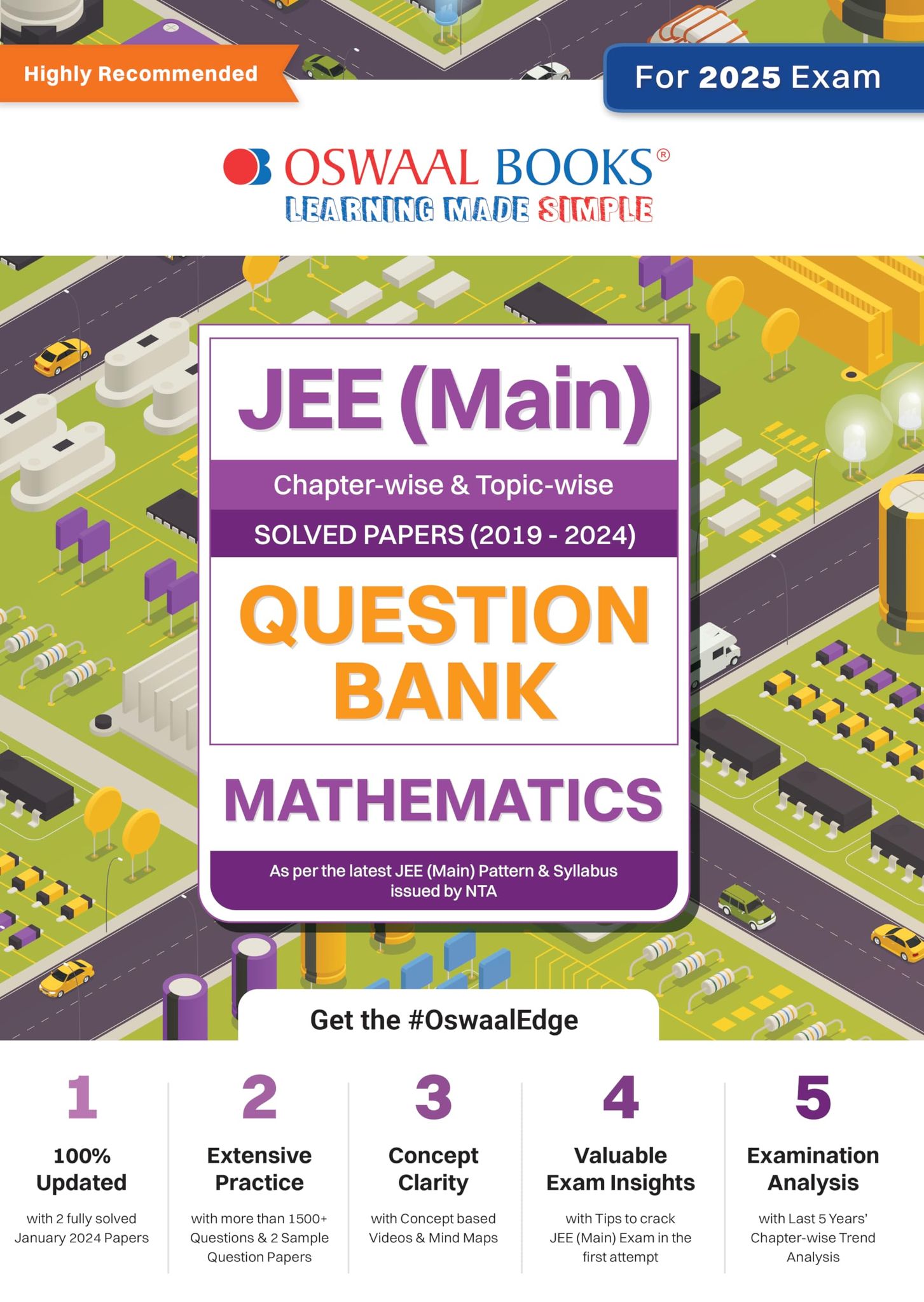 Oswaal JEE (Main) Question Bank | Chapter-wise & Topic-wise Solved Papers (2019-2024) | Mathematics | For 2025 Exam Oswaal Editorial Board