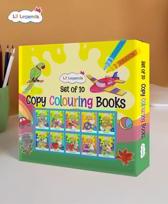 Oswaal Lil Legends Gift Set: Boxset of 10 Copy Colouring Books for Kids | Learn About Vegetables, Transport, Shapes, Numbers 1-10, Fruits, Flowers, Clothes, Birds, Animals, English Alphabet [Product Bundle] Oswaal Editorial Board