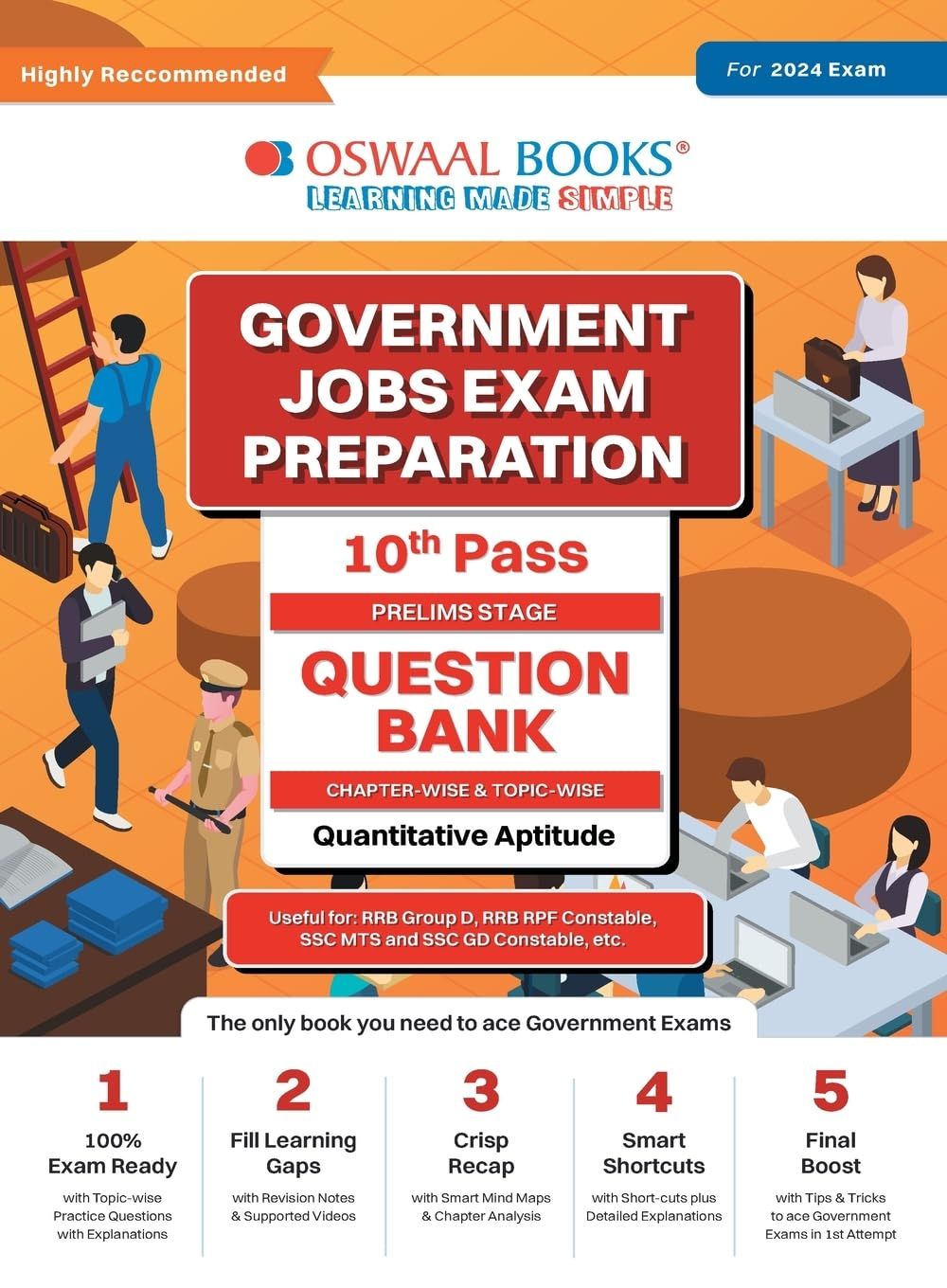 Oswaal Government Exams Question Bank 10th Pass | Quantitative Aptitude | for 2024 Exam Oswaal Editorial Board