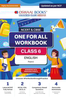 Oswaal NCERT & CBSE One for all Workbook | English | Class 6 | Updated as per NCF | MCQ's | VSA | SA | LA | For Latest Exam Oswaal Editorial Board