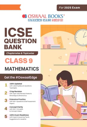 Oswaal ICSE Question Bank Class 9 Mathematics | Chapterwise | Topicwise | Solved Papers | For 2025 Exams Oswaal Editorial Board