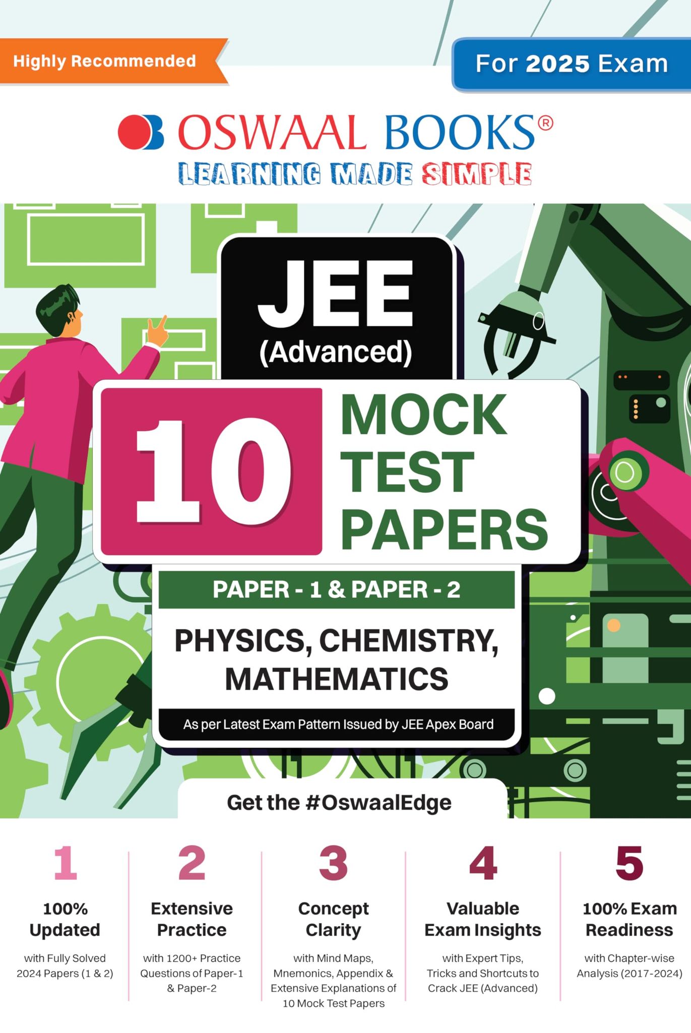 Oswaal JEE (Advanced) 10 Mock Test Papers (Paper-1 & Paper-2) Physics, Chemistry, Mathematics (For 2025 Exam) Oswaal Editorial Board