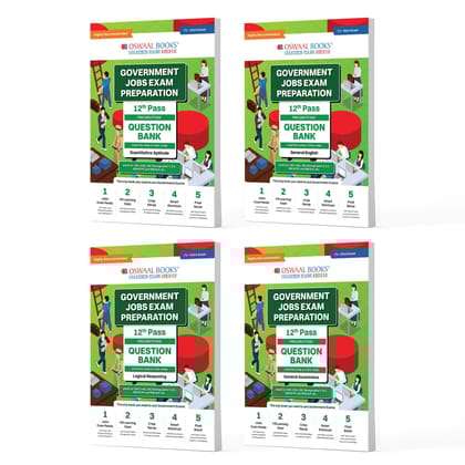 Oswaal Government Exams Question Bank 12th Pass | Quantitative Aptitude | General English | Logical Reasoning |General Awareness | Set of 4 Books | For 2024 Exam Oswaal Editorial Board