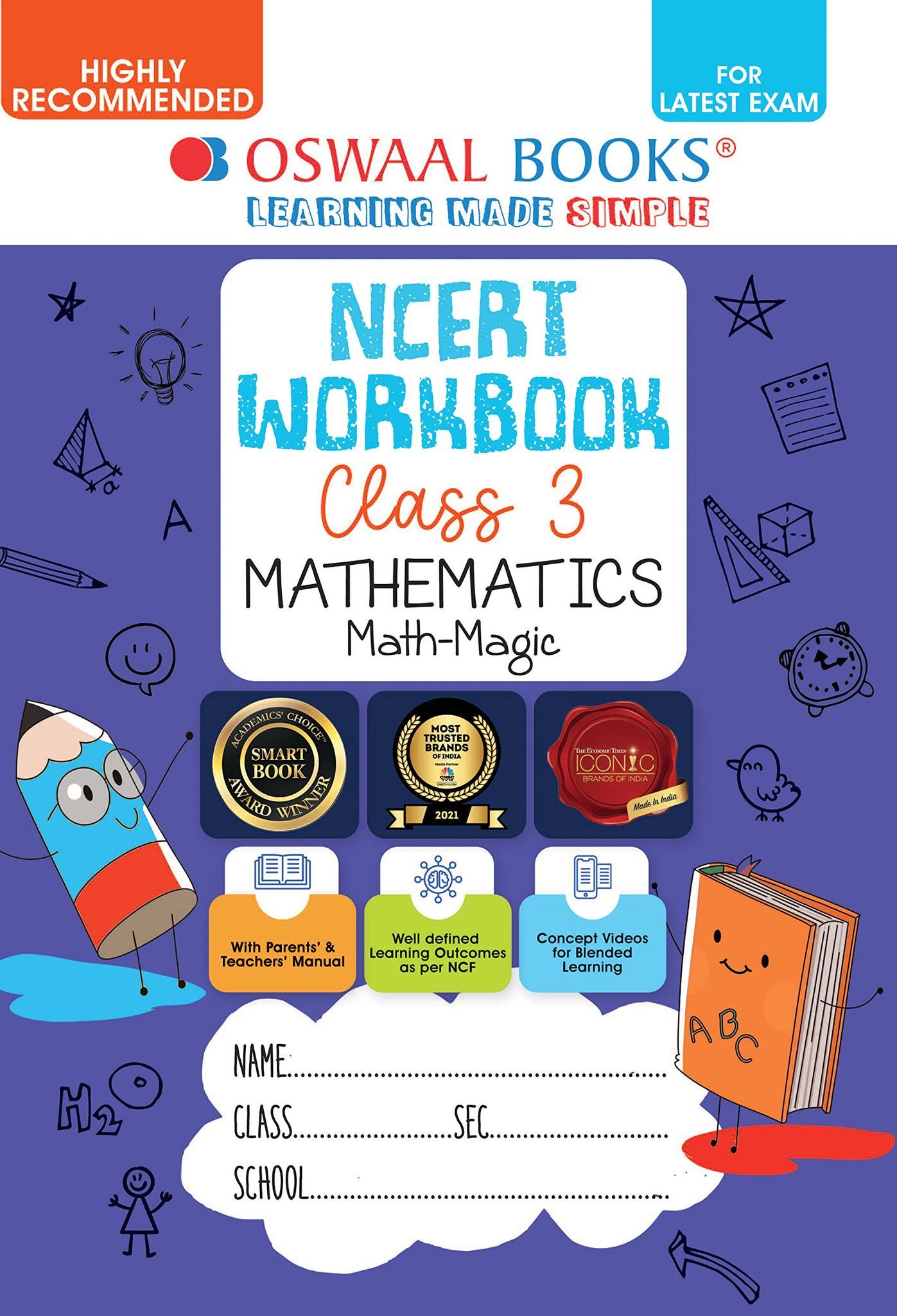 Oswaal NCERT Workbook Mathematics (Math Magic) Class 3 (Black & White) (For Latest Exam) [Paperback] Oswaal Editorial Board [Paperback] Oswaal Editorial Board