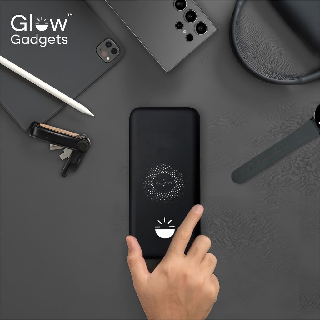 Glow Gadgets Beam 10000 mAh Wireless Powerbank with Inbuilt Cables