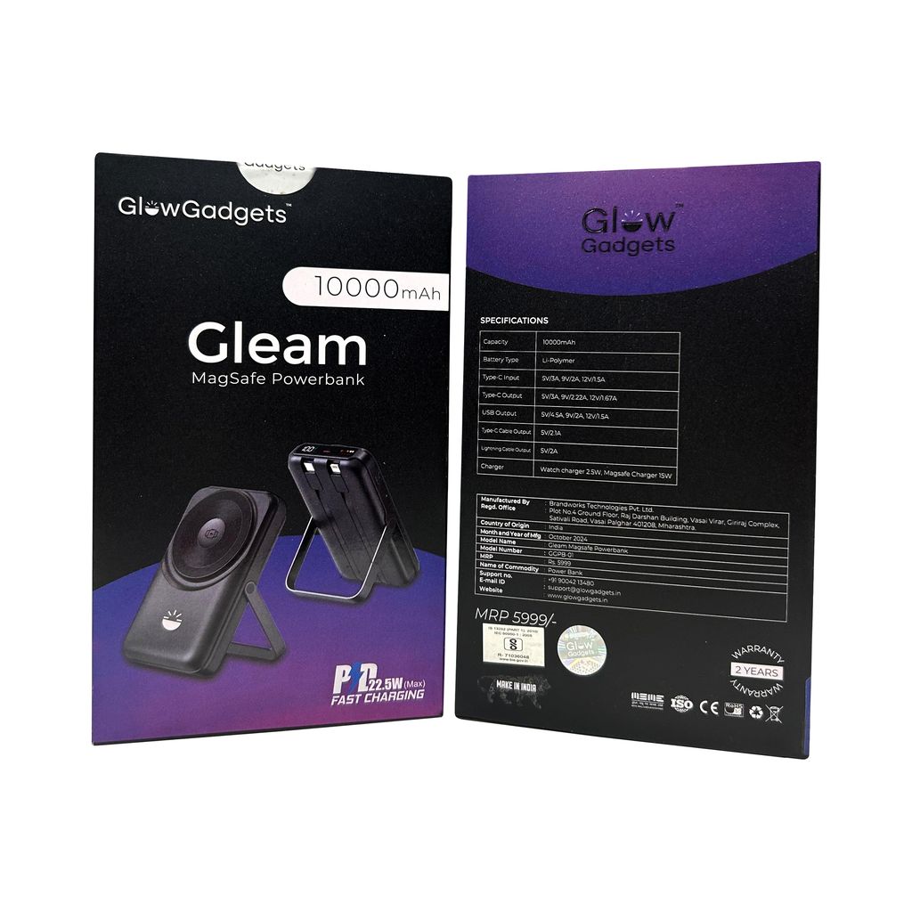 Glow Gadgets Gleam 10000 mAh Magsafe Power Bank