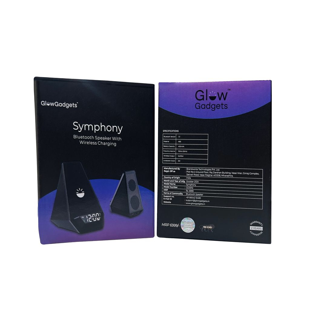 Glow Gadgets Symphony Bluetooth Speaker With Wireless Charging