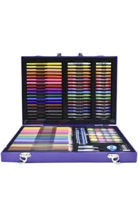  128 Piece Art Set for Kids, Portable Art Supplies in Carrying Case, Perfect for Coloring, Drawing, Painting, and More, Non-Toxic and Safe for Children