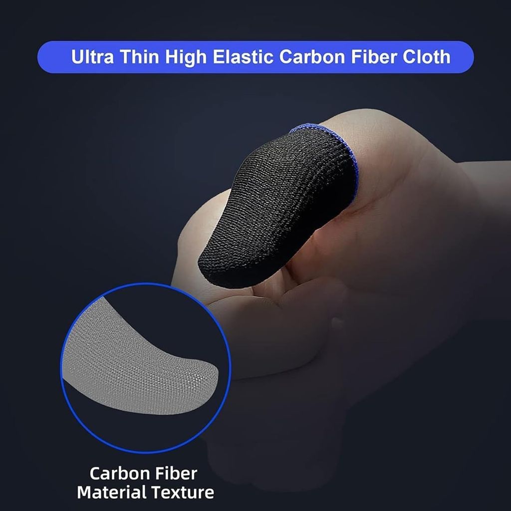 LIRAMARK Pubg Anti-Slip Thumb Sleeve, Slip-Proof Sweat-Proof Professional Touch Screen Thumbs Finger Sleeve for Pubg Mobile Phone Game, Garena FreFire, COD Mobile, Asphalt etc (1 Pair - 2 Peices)