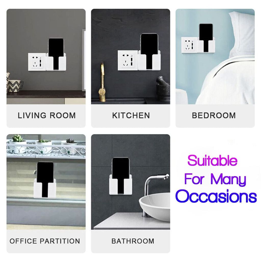 LIRAMARK Wall Mounted Mobile Phone Charging Stand, Storage Holder, Bedside Fixed Rack, Home Organization and Storage Supplies, Bedroom Accessories, Office Accessories, Bathroom Accessories (Pack of 1)