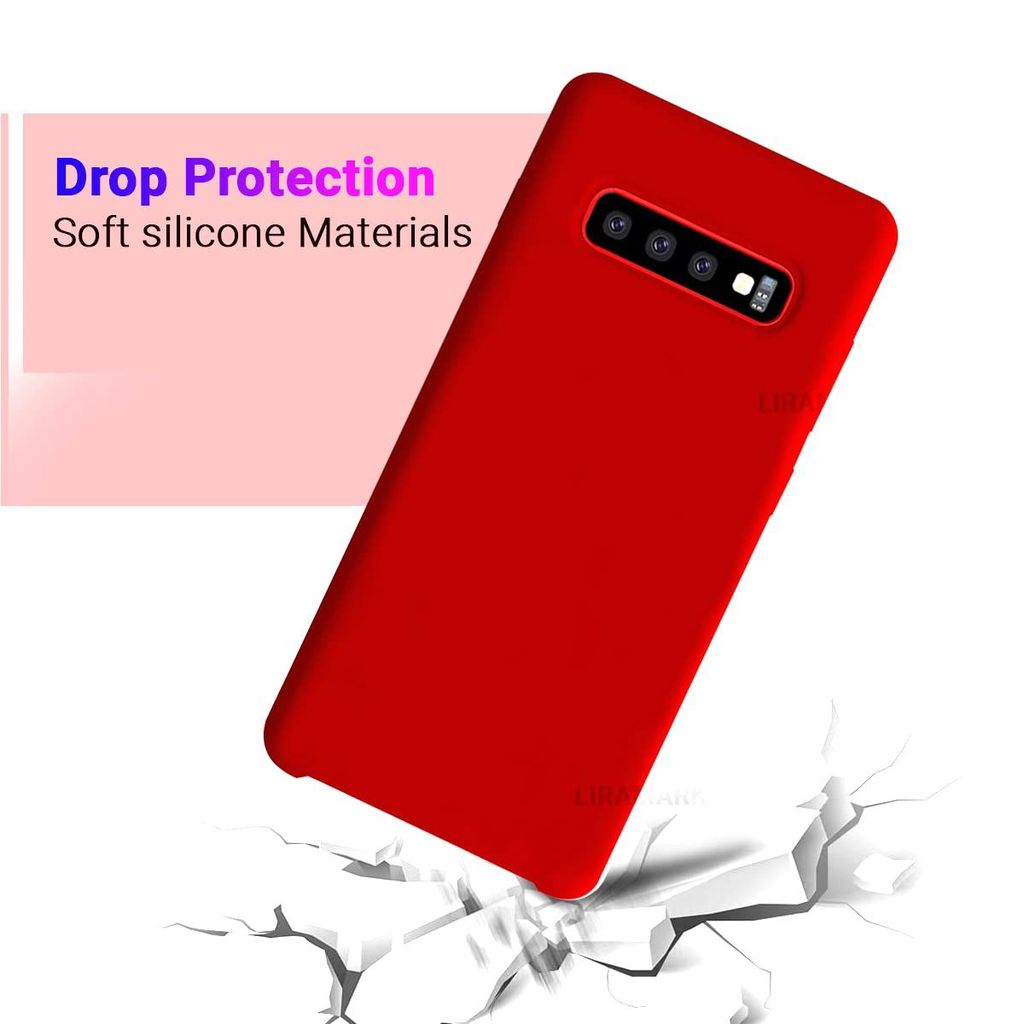 LIRAMARK Liquid Silicone Soft Back Cover Case for Samsung Galaxy S10 Plus / S10+
