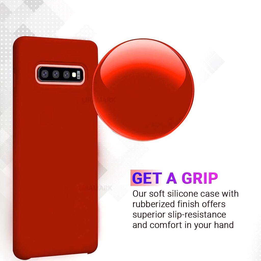 LIRAMARK Liquid Silicone Soft Back Cover Case for Samsung Galaxy S10 Plus / S10+