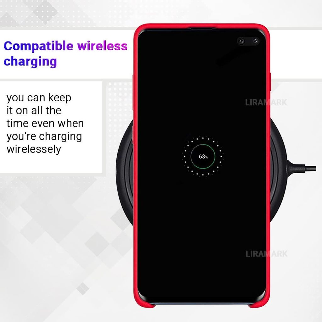 LIRAMARK Liquid Silicone Soft Back Cover Case for Samsung Galaxy S10 Plus / S10+