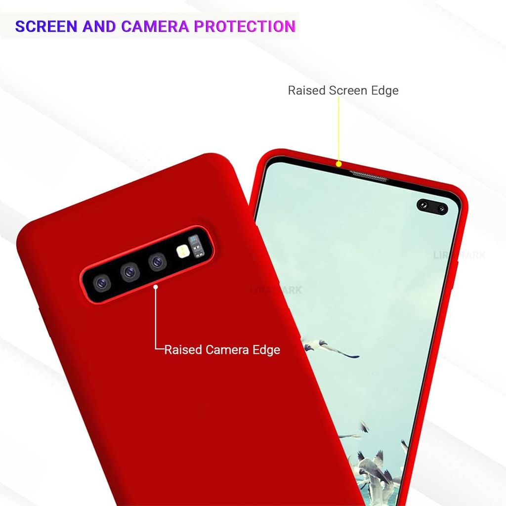 LIRAMARK Liquid Silicone Soft Back Cover Case for Samsung Galaxy S10 Plus / S10+