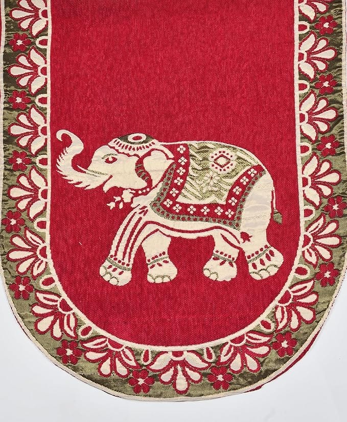 Chenille Elephant Print Sofa Cover for 5 Seater Sofa | Sofa Cover