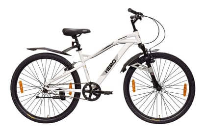 Hero Spinner 26 T Single Speed Cycle | MTB | White | Front Suspension | Unisex | Single Speed | 95% Assembled Cycle(Ready to Ride in 5 Min)