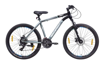 Hero RIOT 26T 21 Speed Geared Cycle for Mens | Dual Disc | Grey-Black | Front Suspension | Frame:16.5 Inches | 95% Assembled Cycle(Ready to Ride in 5 Min)