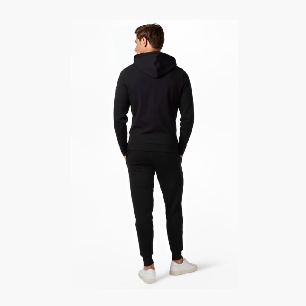 Latest Men HAZAWA Polyester Black Tracksuit for Men | Full Sleeve Hooded Neck | Rose Embroidered