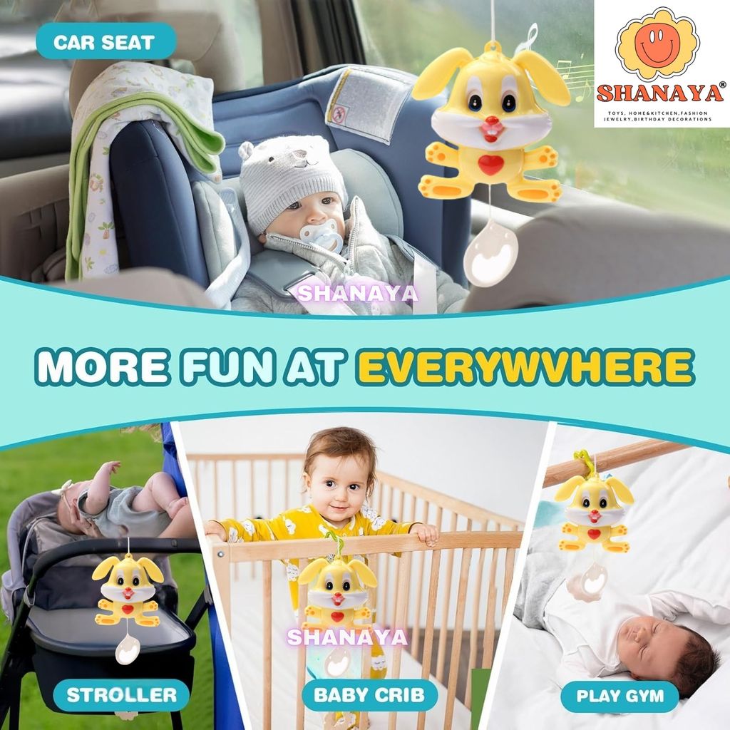SHANAYA Musical Music Bell for Infant Baby, Toddler and Kids Musical Cradle Bell, Rabbit Model- Color May Vary
