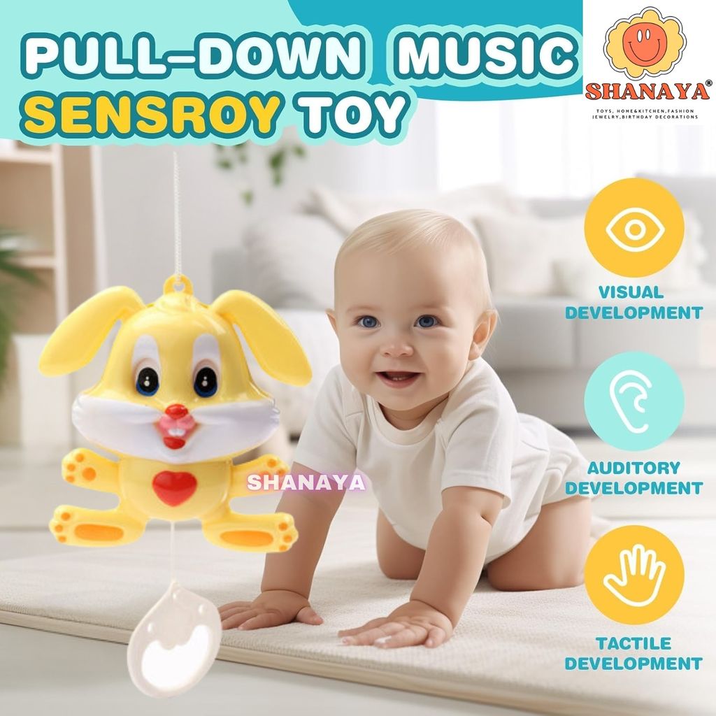 SHANAYA Musical Music Bell for Infant Baby, Toddler and Kids Musical Cradle Bell, Rabbit Model- Color May Vary