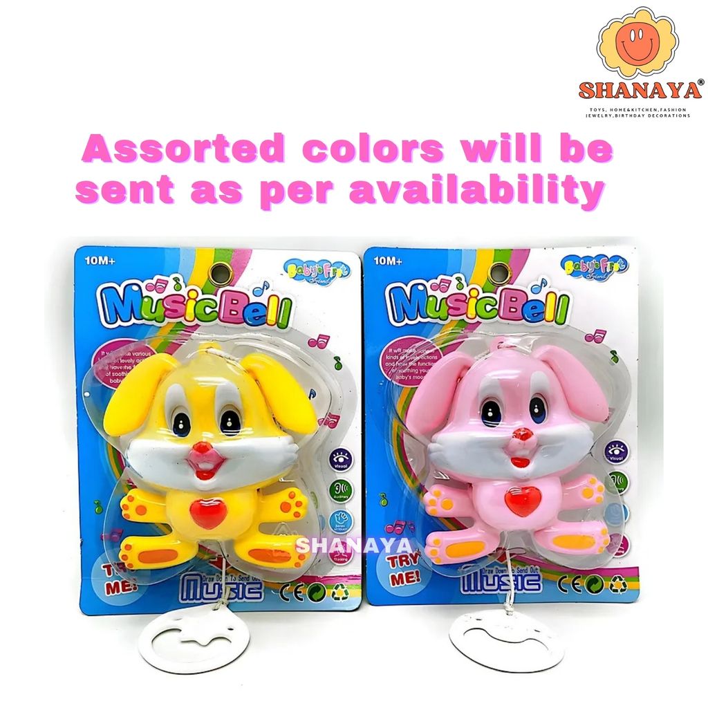 SHANAYA Musical Music Bell for Infant Baby, Toddler and Kids Musical Cradle Bell, Rabbit Model- Color May Vary