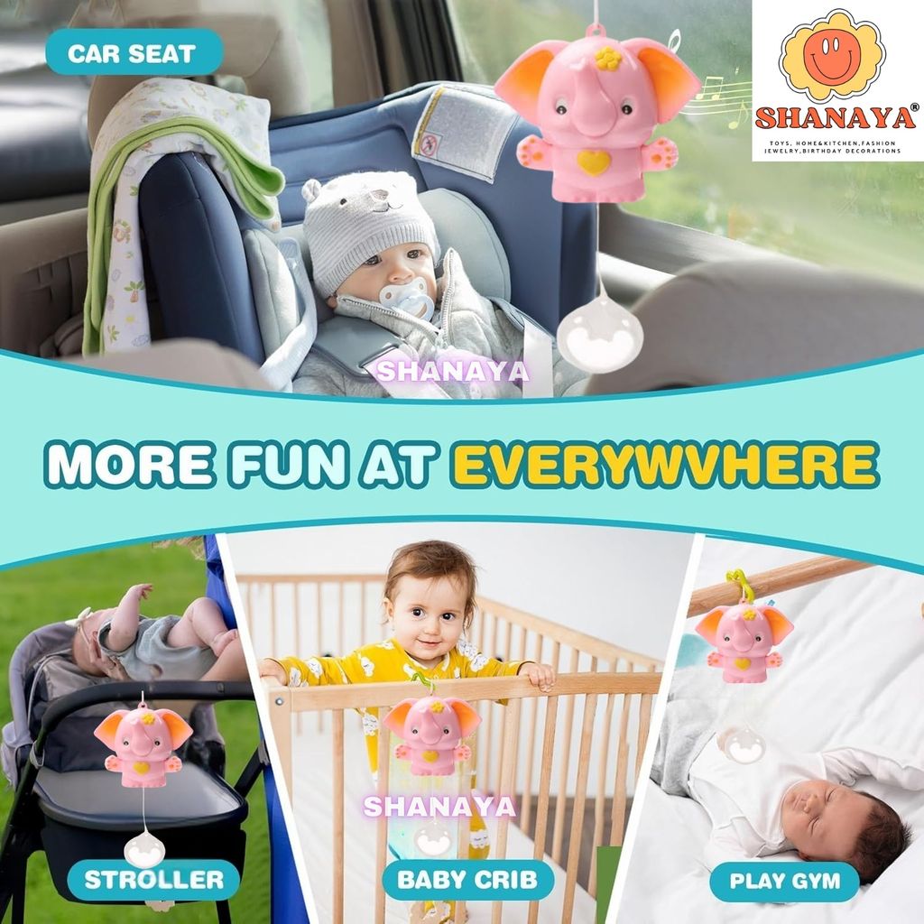 SHANAYA Musical Music Bell for Infant Baby, Toddler and Kids Musical Cradle Bell, Elephant Model- Color May Vary