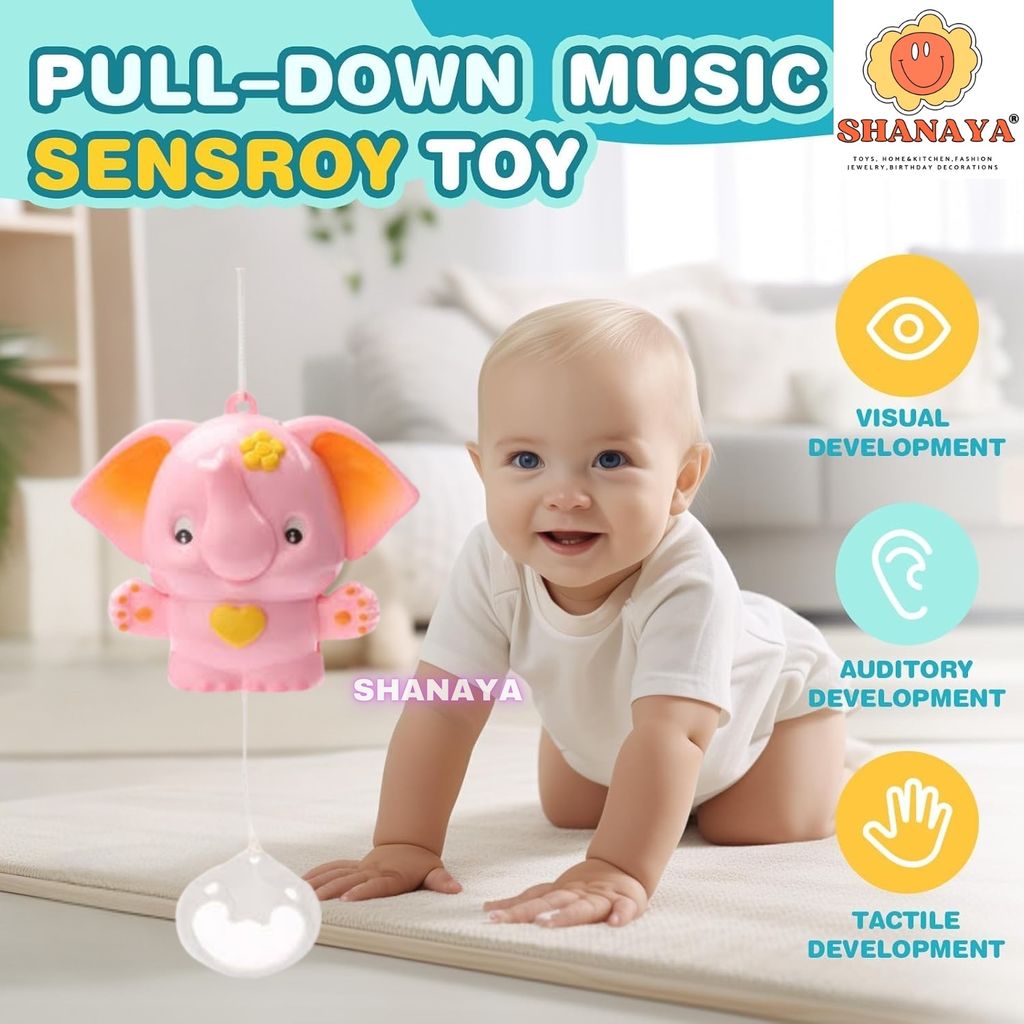 SHANAYA Musical Music Bell for Infant Baby, Toddler and Kids Musical Cradle Bell, Elephant Model- Color May Vary