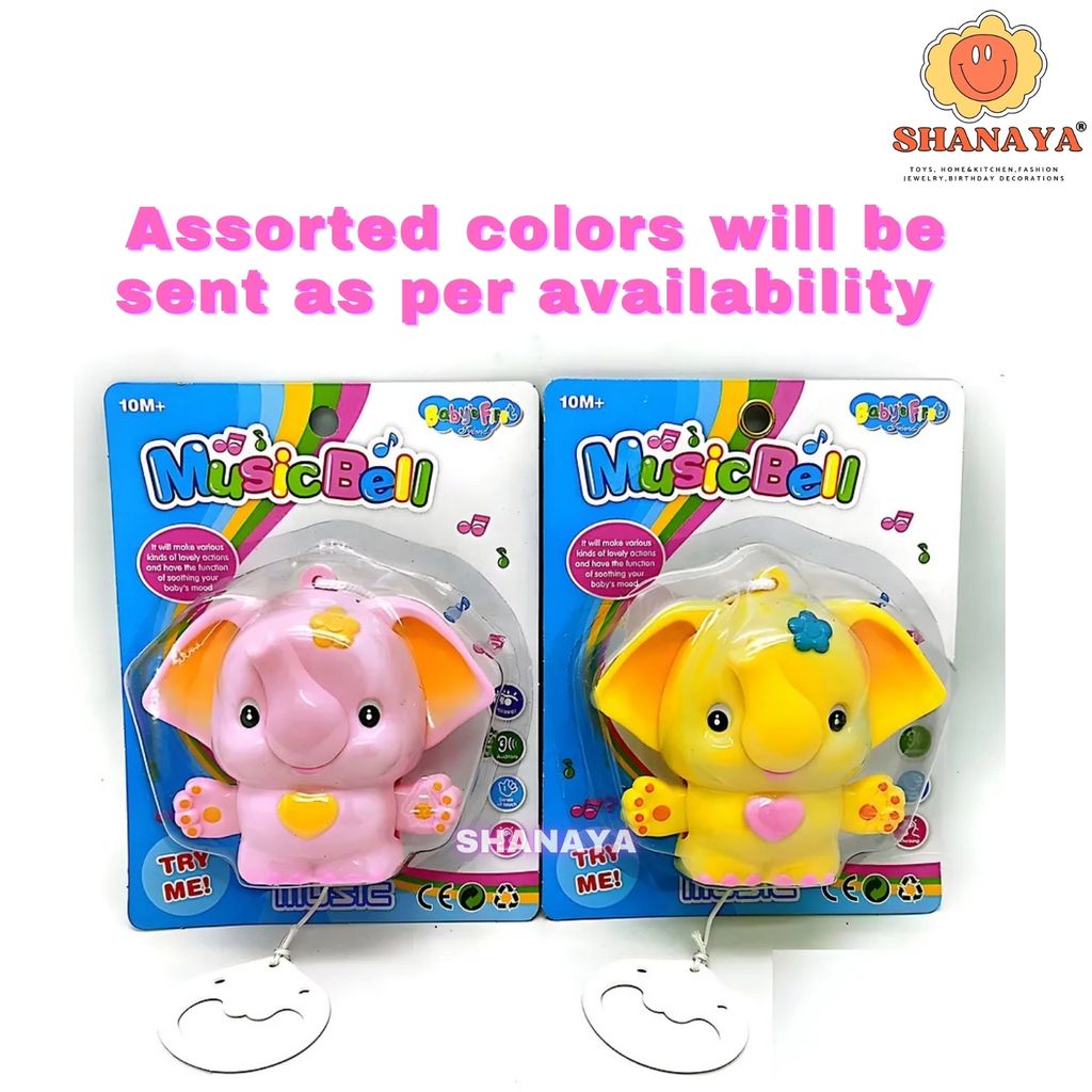 SHANAYA Musical Music Bell for Infant Baby, Toddler and Kids Musical Cradle Bell, Elephant Model- Color May Vary