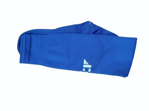 Blue Long Sports Socks for Men, Breathable Athletic Soccer Socks, Compression Football Socks