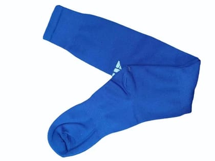 Blue Long Sports Socks for Men, Breathable Athletic Soccer Socks, Compression Football Socks