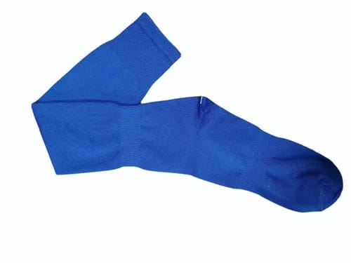 Blue Long Sports Socks for Men, Breathable Athletic Soccer Socks, Compression Football Socks
