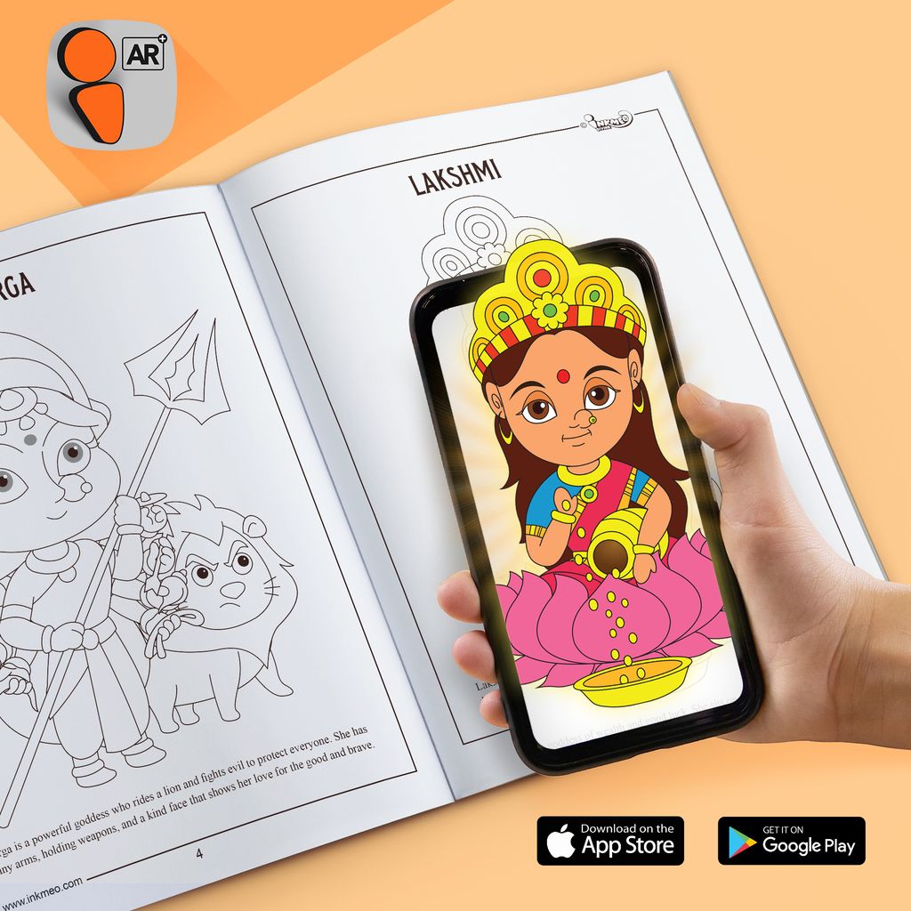 Hindu Gods Reusable Colouring Book | AR Feature