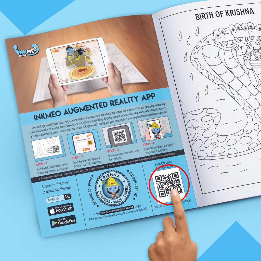 Krishna Reusable Colouring Book | AR Feature