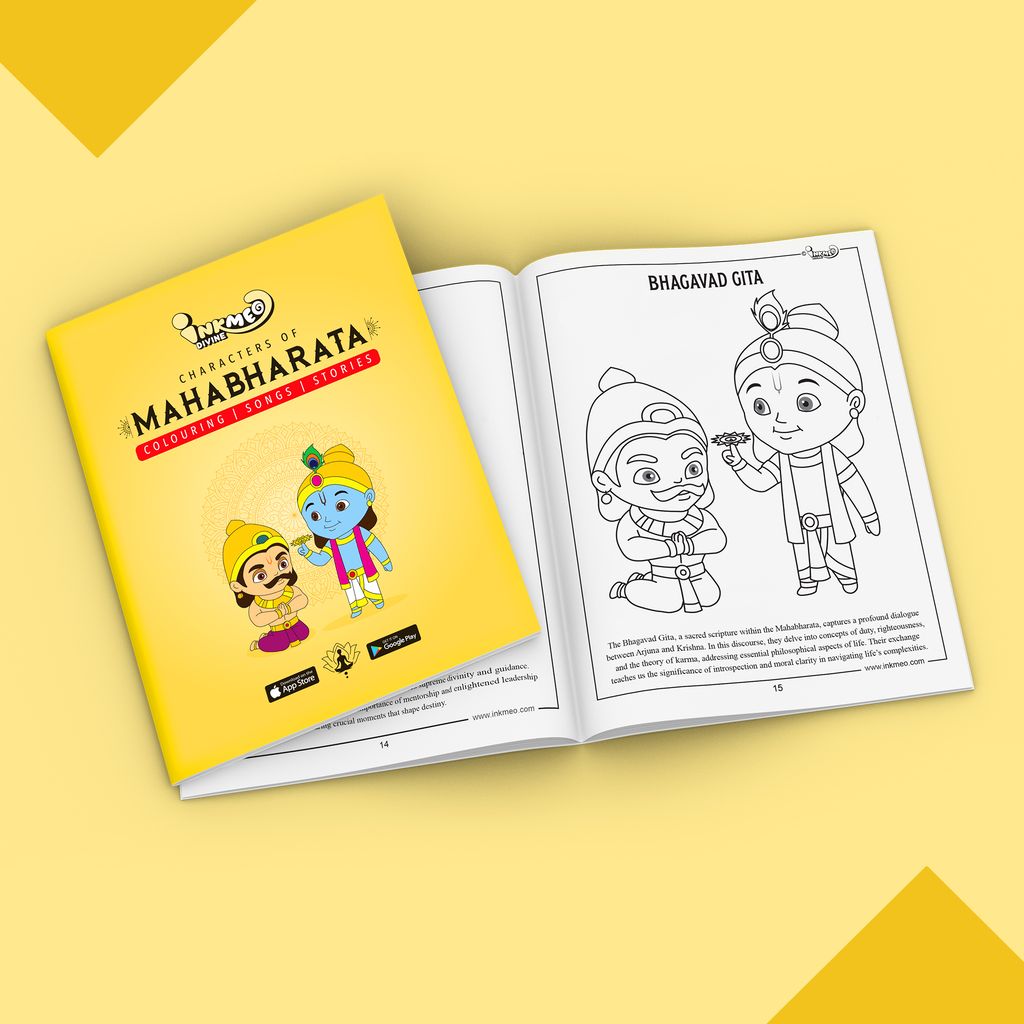 Characters of Mahabharata Reusable Colouring Book | AR Feature