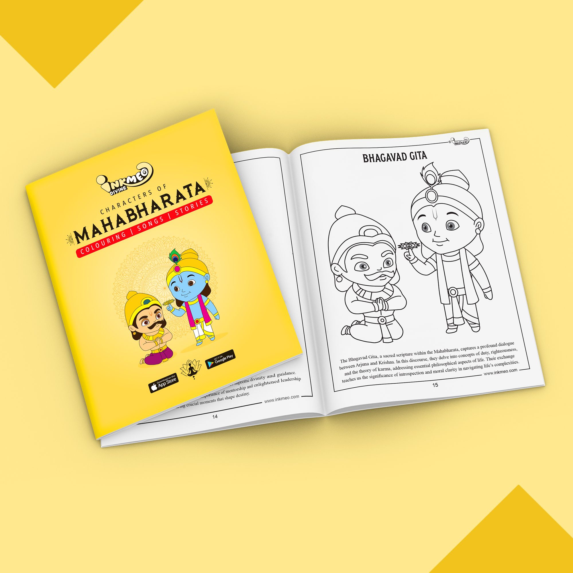 Characters of Mahabharata Reusable Colouring Book | AR Feature
