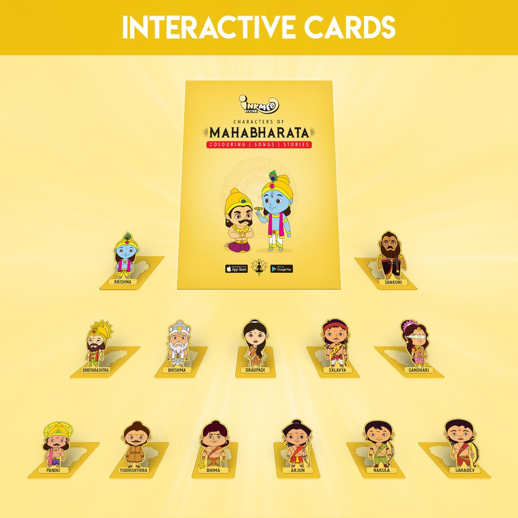 Characters of Mahabharata Reusable Colouring Book | AR Feature