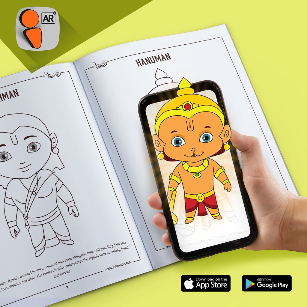 Characters of Ramayana Reusable Colouring Book | AR Feature
