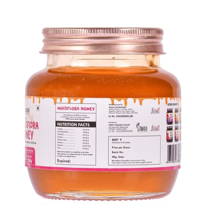 Daichi Multiflora Honey - 100% Raw & Unprocessed, Straight from beekeepers, Cruelty-free, No Sugar or Additives 350gm (Pack of 1)