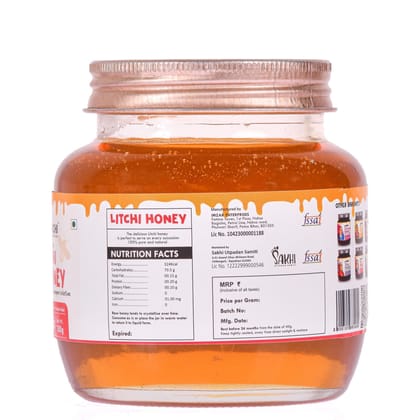 Daichi Litchi Honey - 100% Raw & Unprocessed, Straight from beekeepers, Cruelty-free, No Sugar or Additives 350gm (Pack of 1)
