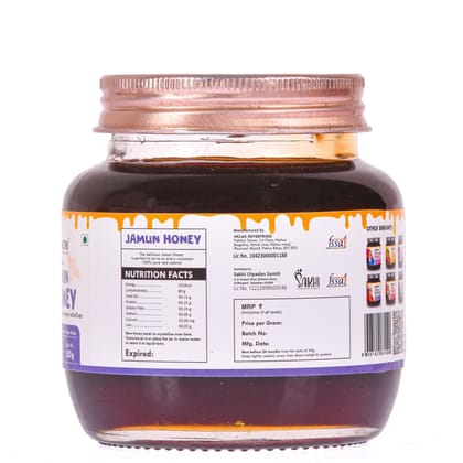 Daichi Jamun Honey - 100% Raw & Unprocessed, Straight from beekeepers, Cruelty-free, No Sugar or Additives 350gm(Pack of 1)