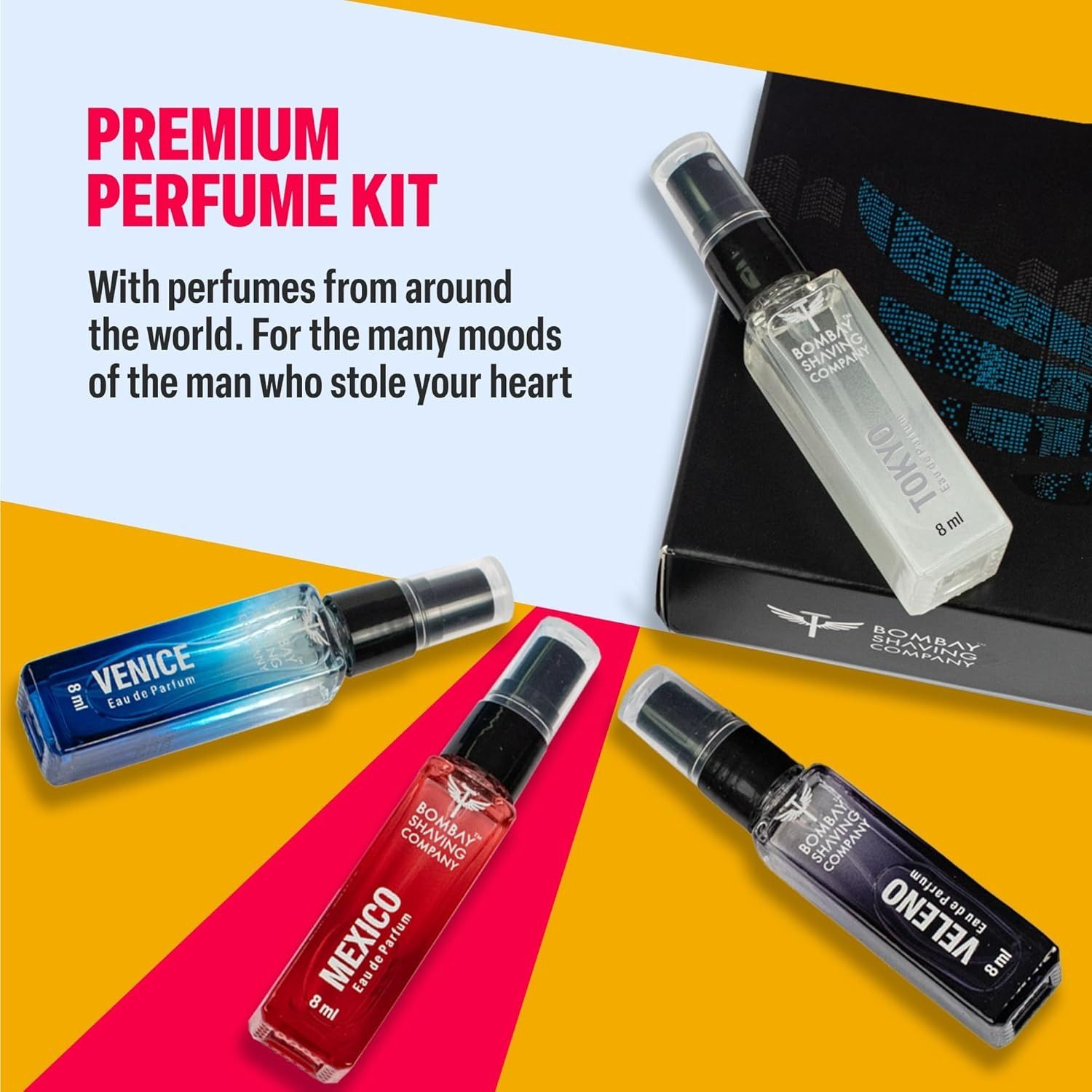 Bombay Shaving Company Premium Men’s Fragrance Set – 4 x 8ml Eau de Parfum (EDP)