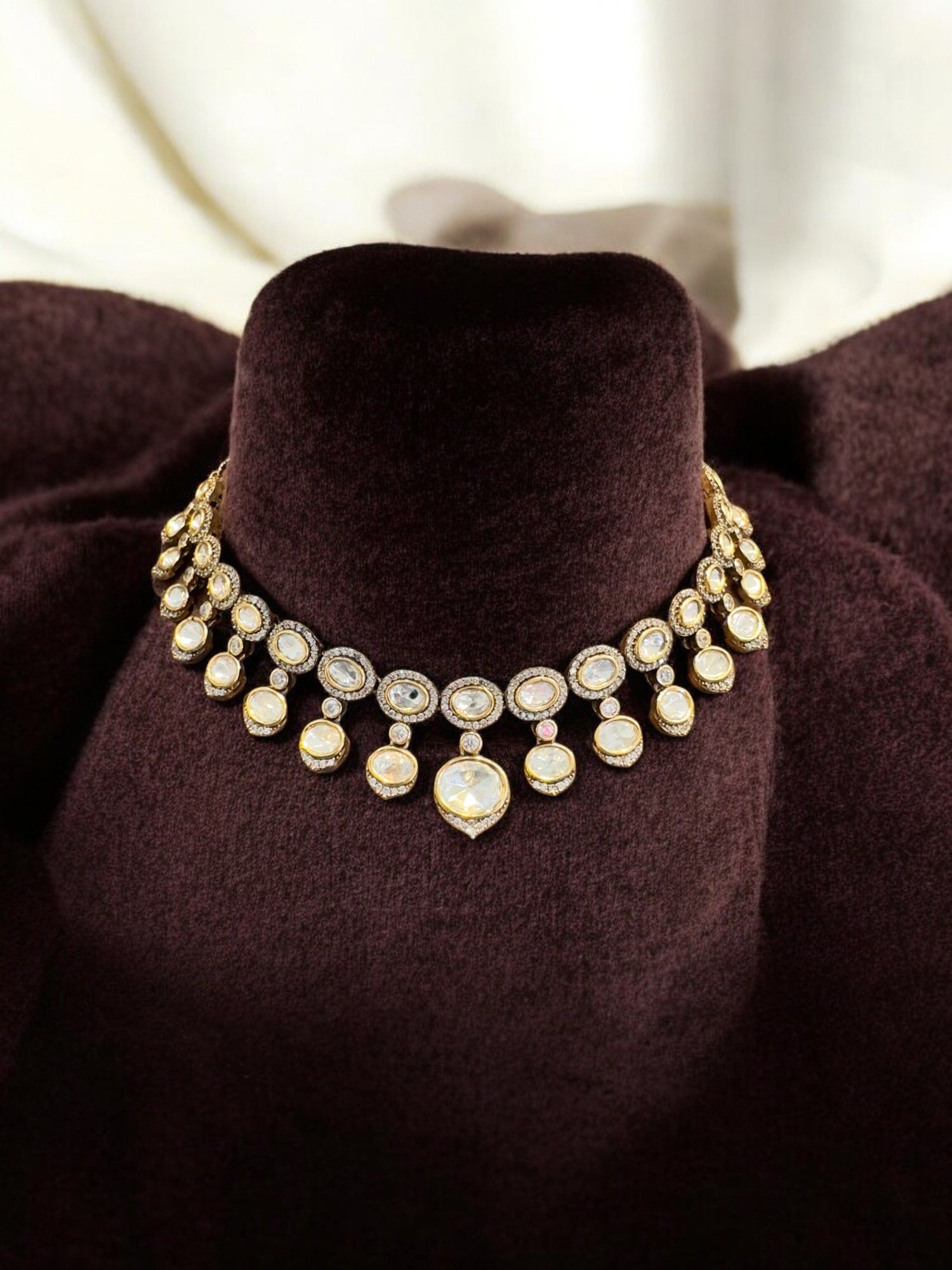 Kundan Choker Necklace Set By Dia Art Jewels