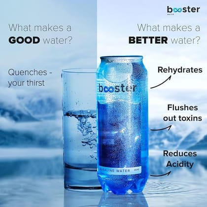 Booster Alkaline Drink, Mineral Rich-Alkaline Water pH 8+,Neutralizes Acidity and Supports For Building Immunity| (Pack Of 6) 500 ML