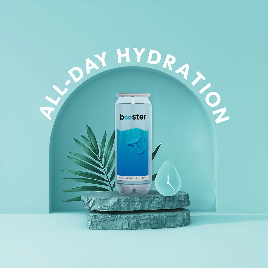 Booster Alkaline Drink, Mineral Rich-Alkaline Water pH 8+,Neutralizes Acidity and Supports For Building Immunity| (Pack Of 12) 500 ML