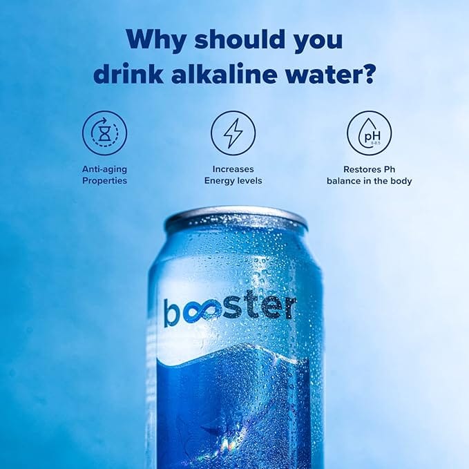 Booster Alkaline Drink, Mineral Rich-Alkaline Water pH 8+,Neutralizes Acidity and Supports For Building Immunity| (Pack Of 12) 500 ML