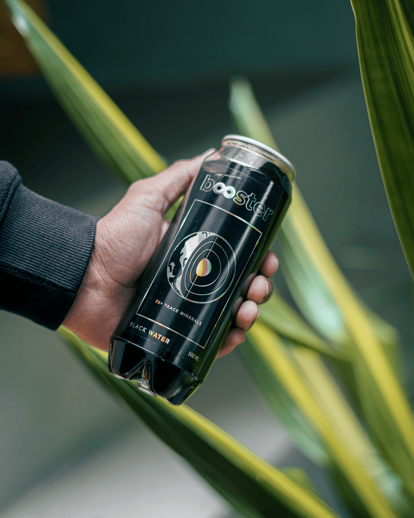 Booster Black Alkaline Drink 500 ml (Pack of 6) - High pH Premium Alkaline Water with Fulvic Minerals for Superior Hydration & Detoxification