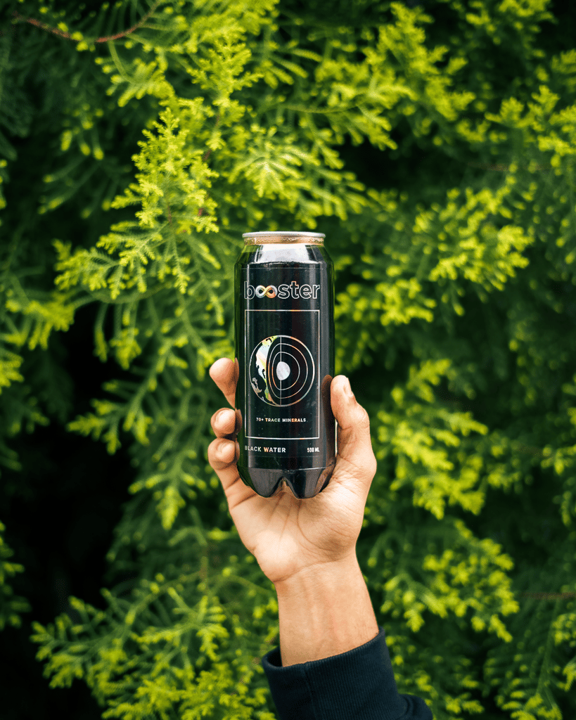 Booster Black Alkaline Drink 500 ml (Pack of 12) - High pH Premium Alkaline Water with Fulvic Minerals for Superior Hydration & Detoxification