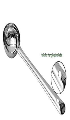 Stainless Steel Ladle with Long Handle, Hanging Hole, Kitchen Utensil for Cooking