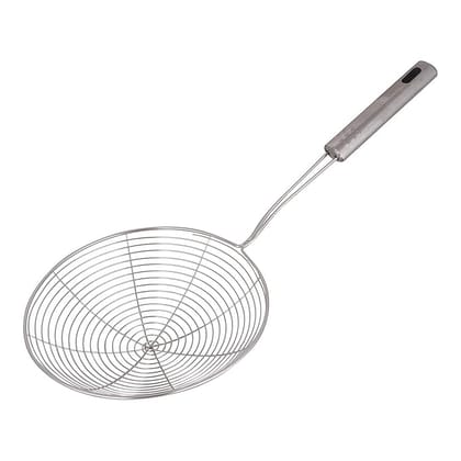 Heavy Duty Fine Mesh Strainer Spoon, Rustproof Stainless Steel Spider Strainer Skimmer Ladle