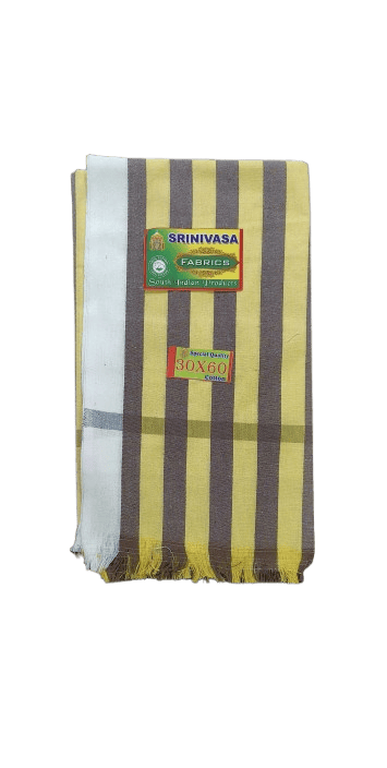 SRINIVASA Cotton Towel with Checks - White and Brown - Towels | Buy online on ZillyBuy